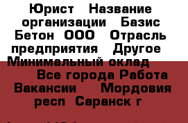 Юрист › Название организации ­ Базис-Бетон, ООО › Отрасль предприятия ­ Другое › Минимальный оклад ­ 25 000 - Все города Работа » Вакансии   . Мордовия респ.,Саранск г.